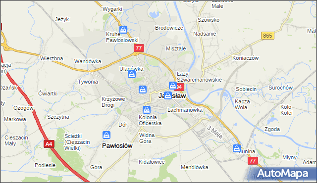 mapa Jarosławia, Jarosław na mapie Targeo