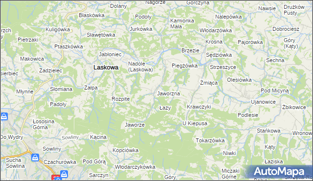 mapa Jaworzna, Jaworzna na mapie Targeo