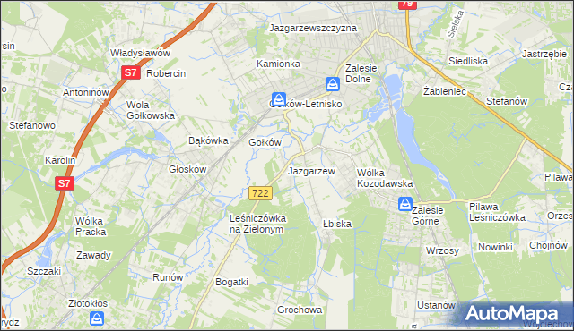 mapa Jazgarzew, Jazgarzew na mapie Targeo