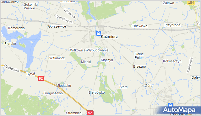 mapa Kiączyn, Kiączyn na mapie Targeo