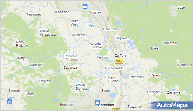 mapa Kiełków gmina Przecław, Kiełków gmina Przecław na mapie Targeo