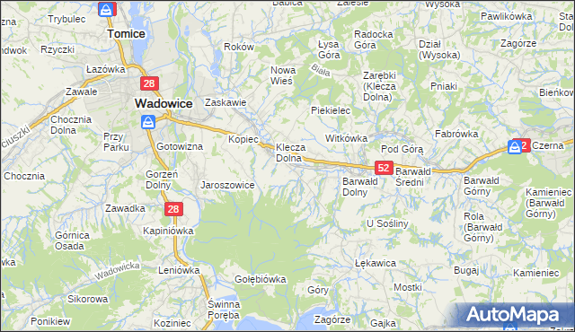 mapa Klecza Górna, Klecza Górna na mapie Targeo