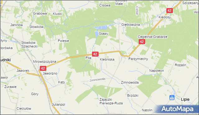 mapa Kleśniska, Kleśniska na mapie Targeo