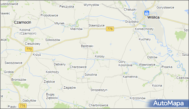 mapa Kolosy, Kolosy na mapie Targeo