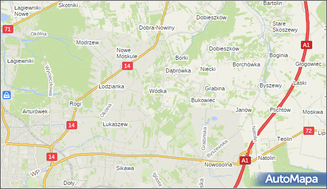 mapa Kopanka gmina Nowosolna, Kopanka gmina Nowosolna na mapie Targeo