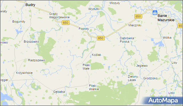 mapa Koźlak, Koźlak na mapie Targeo