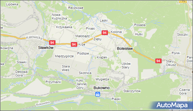 mapa Krążek, Krążek na mapie Targeo