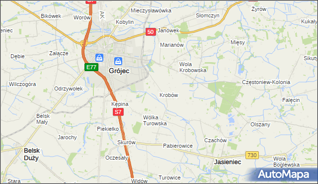 mapa Krobów, Krobów na mapie Targeo