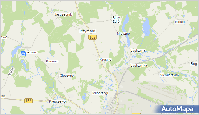 mapa Krosino gmina Świdwin, Krosino gmina Świdwin na mapie Targeo
