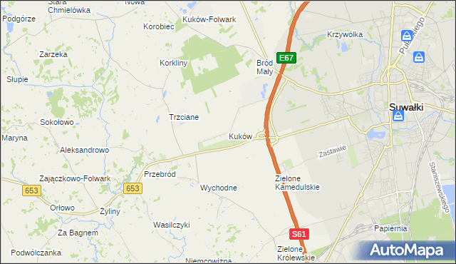 mapa Kuków gmina Suwałki, Kuków gmina Suwałki na mapie Targeo