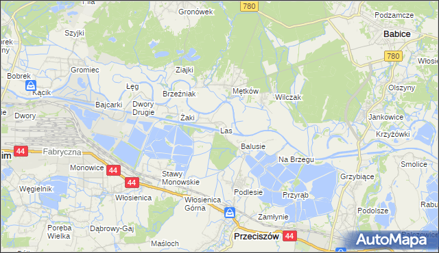 mapa Las gmina Przeciszów, Las gmina Przeciszów na mapie Targeo