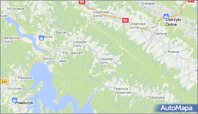 mapa Łobozew Górny, Łobozew Górny na mapie Targeo