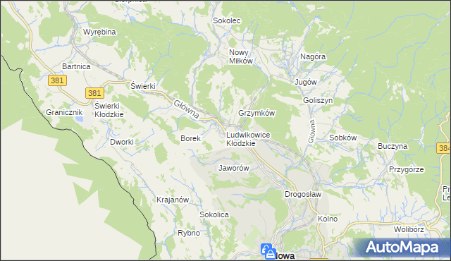 mapa Ludwikowice Kłodzkie, Ludwikowice Kłodzkie na mapie Targeo