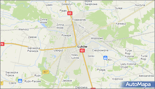 mapa Łuków, Łuków na mapie Targeo