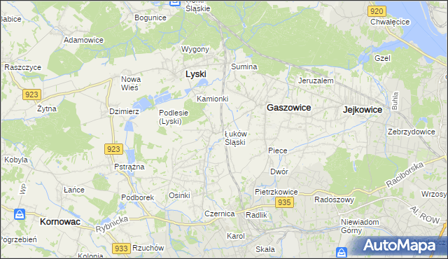 mapa Łuków Śląski, Łuków Śląski na mapie Targeo