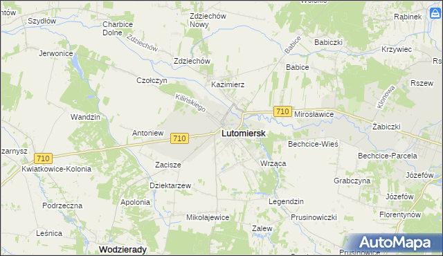 mapa Lutomiersk, Lutomiersk na mapie Targeo