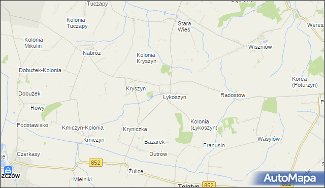 mapa Łykoszyn, Łykoszyn na mapie Targeo