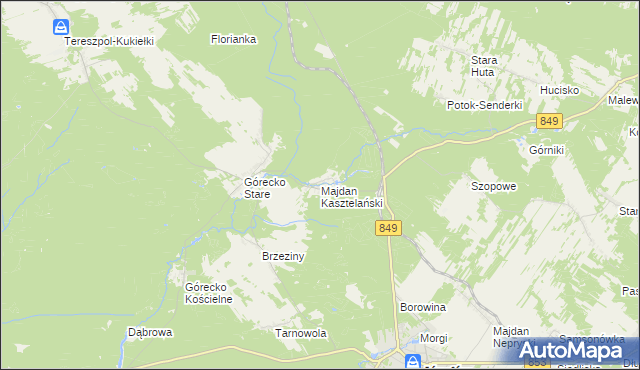 mapa Majdan Kasztelański, Majdan Kasztelański na mapie Targeo