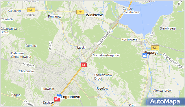 mapa Michałów-Reginów, Michałów-Reginów na mapie Targeo