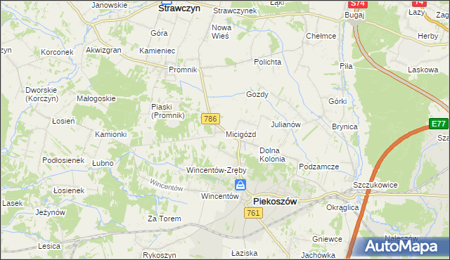 mapa Micigózd, Micigózd na mapie Targeo