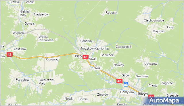 mapa Mroczków, Mroczków na mapie Targeo