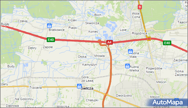 mapa Mrowla, Mrowla na mapie Targeo