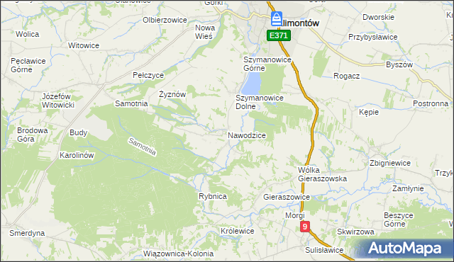 mapa Nawodzice, Nawodzice na mapie Targeo