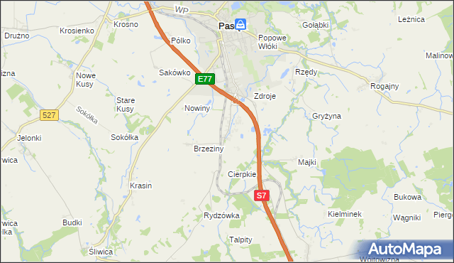 mapa Nowa Wieś gmina Pasłęk, Nowa Wieś gmina Pasłęk na mapie Targeo