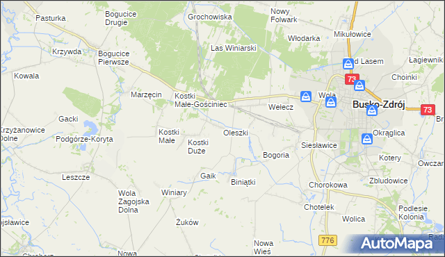 mapa Oleszki, Oleszki na mapie Targeo