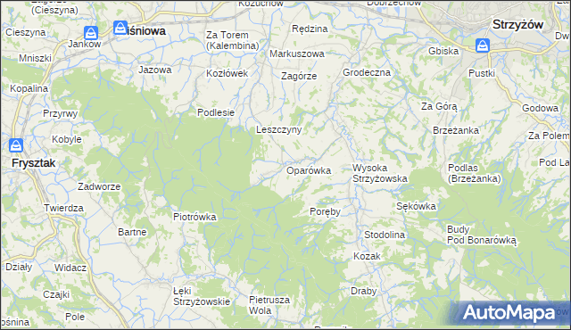 mapa Oparówka, Oparówka na mapie Targeo