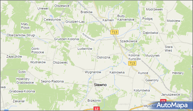 mapa Ostrożna, Ostrożna na mapie Targeo