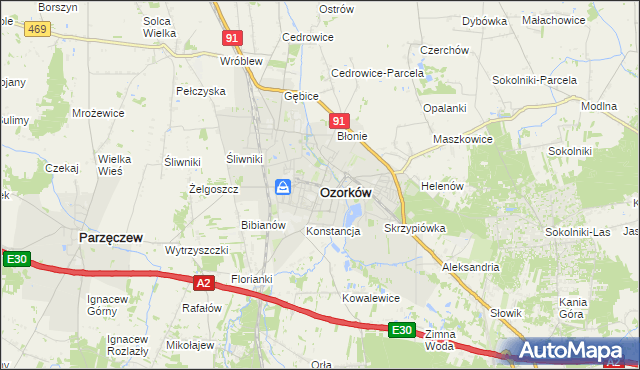 mapa Ozorków, Ozorków na mapie Targeo