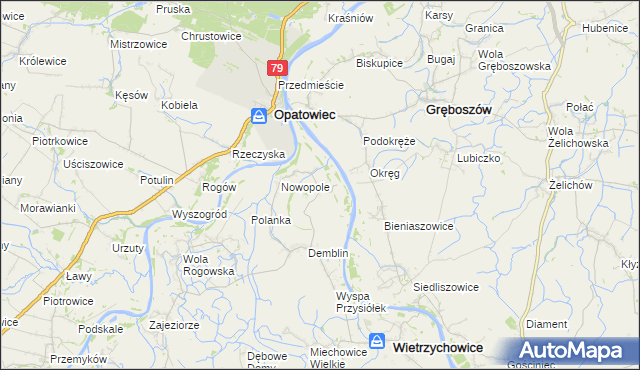 mapa Pałuszyce, Pałuszyce na mapie Targeo