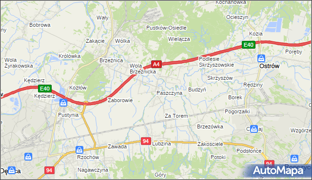 mapa Paszczyna, Paszczyna na mapie Targeo