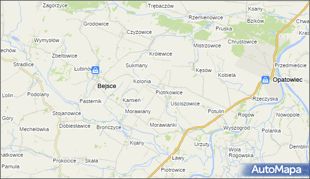 mapa Piotrkowice gmina Bejsce, Piotrkowice gmina Bejsce na mapie Targeo