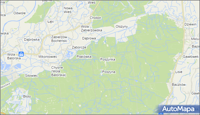 mapa Poszynka, Poszynka na mapie Targeo