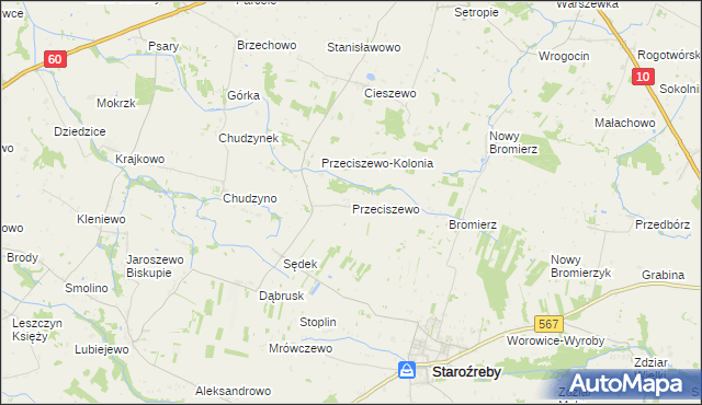 mapa Przeciszewo, Przeciszewo na mapie Targeo