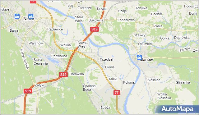 mapa Przędzel, Przędzel na mapie Targeo