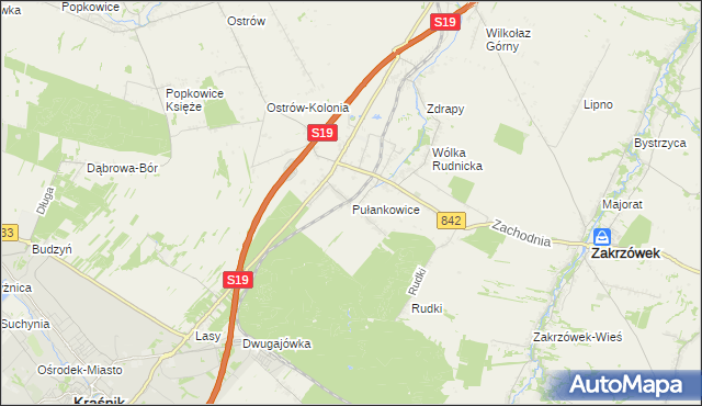 mapa Pułankowice, Pułankowice na mapie Targeo