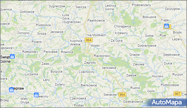 mapa Raciborsko, Raciborsko na mapie Targeo