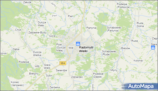 mapa Radomyśl Wielki, Radomyśl Wielki na mapie Targeo