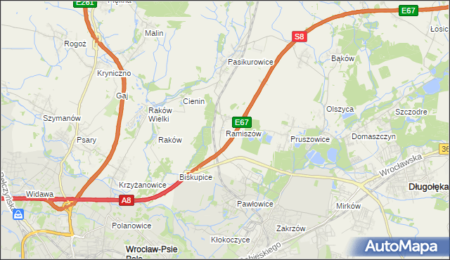 mapa Ramiszów, Ramiszów na mapie Targeo