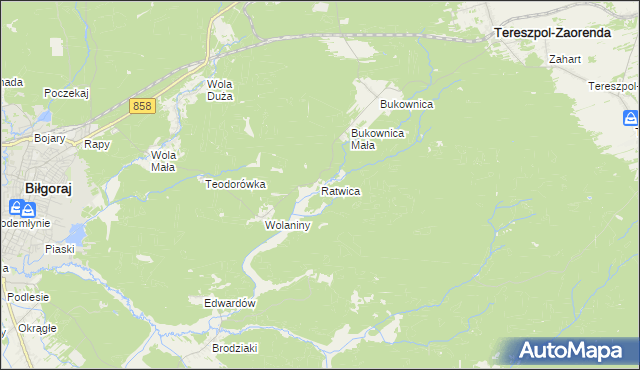 mapa Ratwica, Ratwica na mapie Targeo
