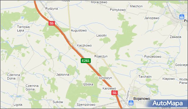 mapa Rojęczyn, Rojęczyn na mapie Targeo