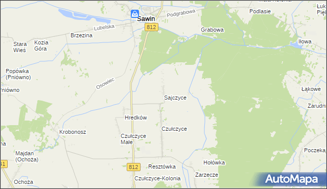 mapa Sajczyce, Sajczyce na mapie Targeo