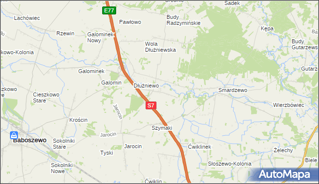 mapa Sarbiewo gmina Baboszewo, Sarbiewo gmina Baboszewo na mapie Targeo