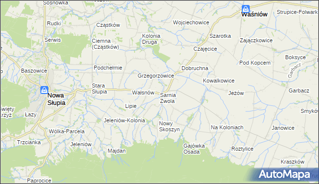 mapa Sarnia Zwola, Sarnia Zwola na mapie Targeo