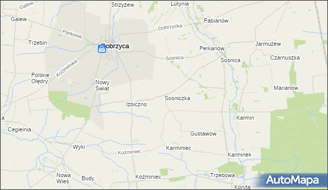mapa Sośniczka, Sośniczka na mapie Targeo