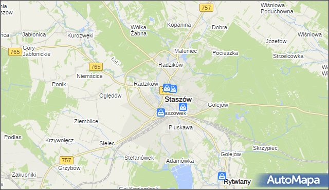 mapa Staszów, Staszów na mapie Targeo