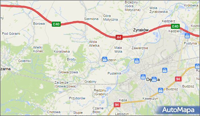 mapa Straszęcin, Straszęcin na mapie Targeo